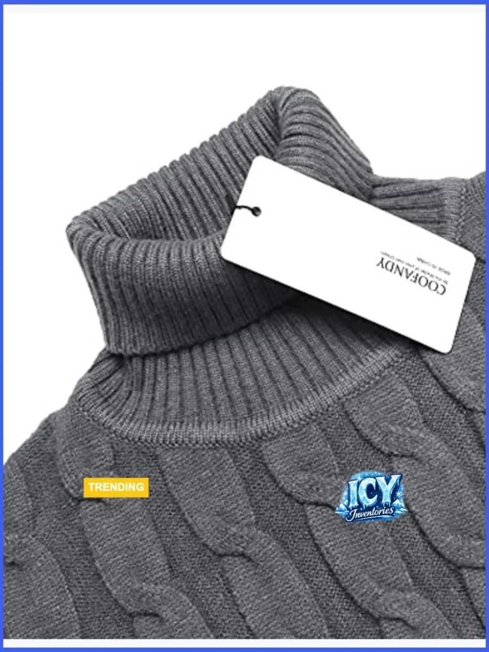 Slim Fit Turtleneck Pullover Sweater, Recycled Material, Twisted Knit